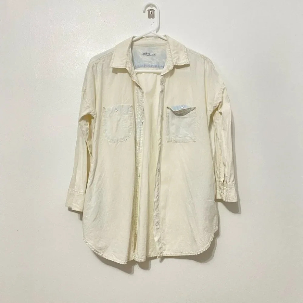Gap - Oversized Tie Dye Denim Shirt with Pockets